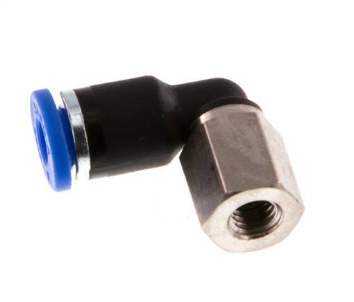 4mm x M 5 90deg Elbow Push-in Fitting with Female Threads Brass/PA 66 NBR Rotatable [2 Pieces]