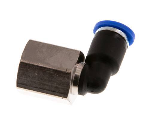 4mm x G1/8'' 90deg Elbow Push-in Fitting with Female Threads Brass/PA 66 NBR Rotatable [2 Pieces]