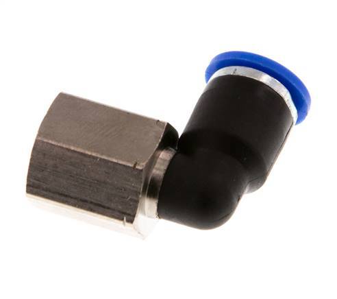 6mm x G1/8'' 90deg Elbow Push-in Fitting with Female Threads Brass/PA 66 NBR Rotatable [2 Pieces]