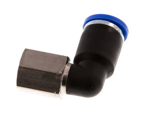 8mm x G1/8'' 90deg Elbow Push-in Fitting with Female Threads Brass/PA 66 NBR Rotatable [2 Pieces]