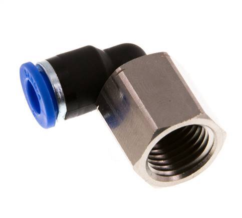 Racor de 6mm x G1/4'' 90deg con rosca hembra Latón/PA 66 NBR Giratorio [2 Piezas]