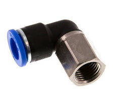 10mm x G1/4'' 90deg Elbow Push-in Fitting with Female Threads Brass/PA 66 NBR Rotatable [2 Pieces]