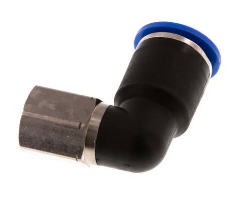 12mm x G1/4'' 90deg Elbow Push-in Fitting with Female Threads Brass/PA 66 NBR Rotatable