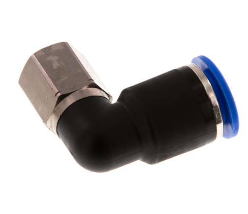 12mm x G1/4'' 90deg Elbow Push-in Fitting with Female Threads Brass/PA 66 NBR Rotatable