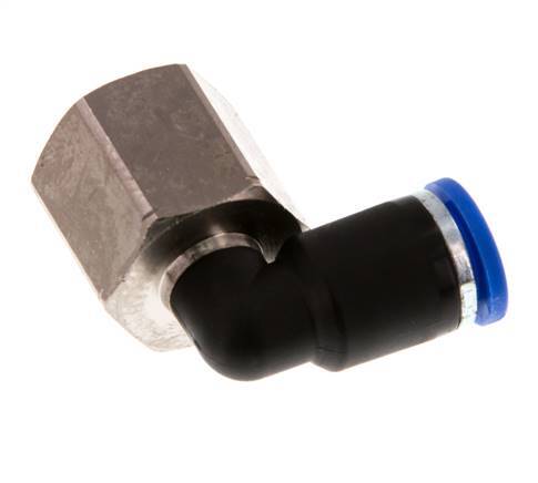 8mm x G3/8'' 90deg Elbow Push-in Fitting with Female Threads Brass/PA 66 NBR Rotatable [2 Pieces]