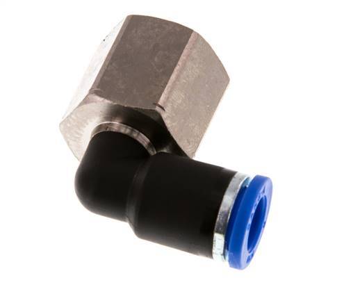 8mm x G3/8'' 90deg Elbow Push-in Fitting with Female Threads Brass/PA 66 NBR Rotatable [2 Pieces]