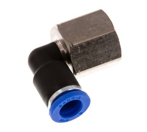 8mm x G3/8'' 90deg Elbow Push-in Fitting with Female Threads Brass/PA 66 NBR Rotatable [2 Pieces]