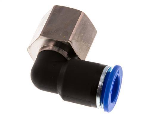 12mm x G1/2'' 90deg Elbow Push-in Fitting with Female Threads Brass/PA 66 NBR Rotatable