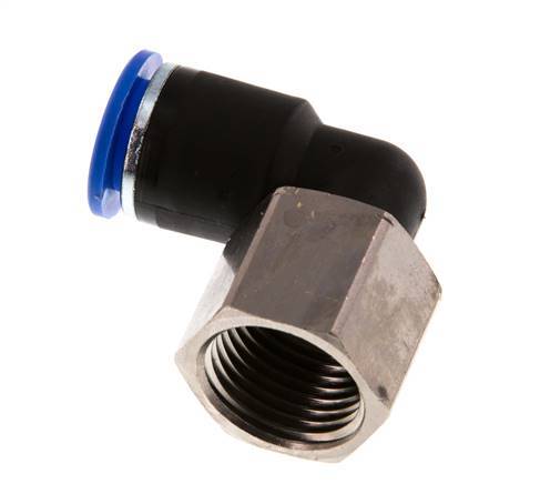 12mm x G1/2'' 90deg Elbow Push-in Fitting with Female Threads Brass/PA 66 NBR Rotatable