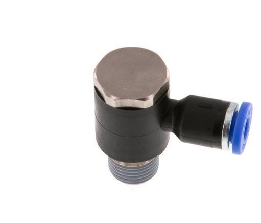 Codo en L de 4mm x R1/8'' con rosca macho latón/PA 66 NBR giratorio [2 piezas]