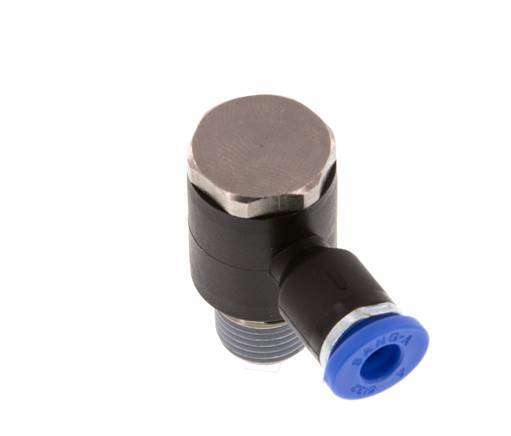 Codo en L de 4mm x R1/8'' con rosca macho latón/PA 66 NBR giratorio [2 piezas]