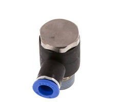 8mm x R3/8'' 90deg Elbow L-shape Push-in Fitting with Male Threads Brass/PA 66 NBR Rotatable [2 Pieces]