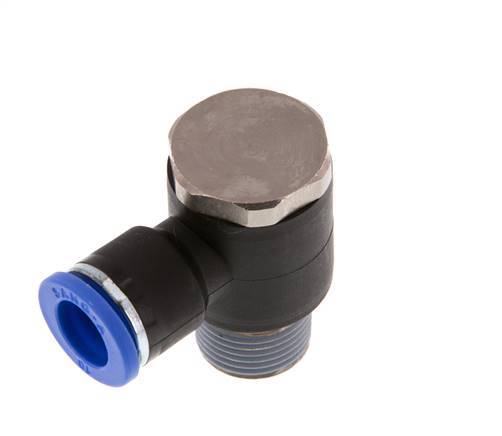 10mm x R3/8'' Codo de 90 grados en forma de L Racor con rosca macho Latón/PA 66 NBR Giratorio