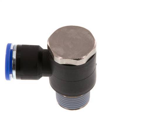 10mm x R3/8'' Codo de 90 grados en forma de L Racor con rosca macho Latón/PA 66 NBR Giratorio