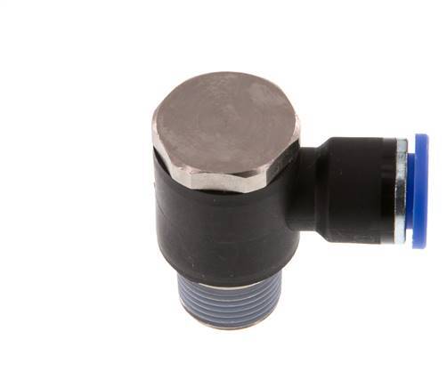 10mm x R3/8'' Codo de 90 grados en forma de L Racor con rosca macho Latón/PA 66 NBR Giratorio