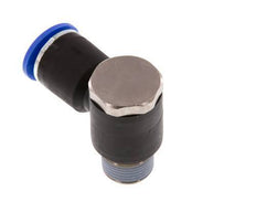 12mm x R3/8'' 90deg Elbow L-shape Push-in Fitting with Male Threads Brass/PA 66 NBR Rotatable