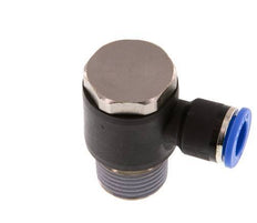 10mm x R1/2'' 90deg Elbow L-shape Push-in Fitting with Male Threads Brass/PA 66 NBR Rotatable