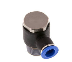 10mm x R1/2'' 90deg Elbow L-shape Push-in Fitting with Male Threads Brass/PA 66 NBR Rotatable