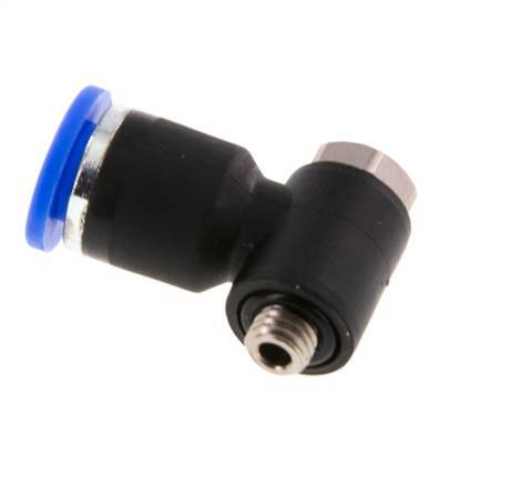 6mm x M 5 90deg Elbow L-shape Push-in Fitting with Male Threads Brass/PA 66 NBR Rotatable [2 Pieces]