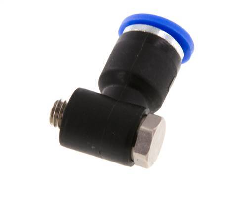 6mm x M 5 90deg Elbow L-shape Push-in Fitting with Male Threads Brass/PA 66 NBR Rotatable [2 Pieces]