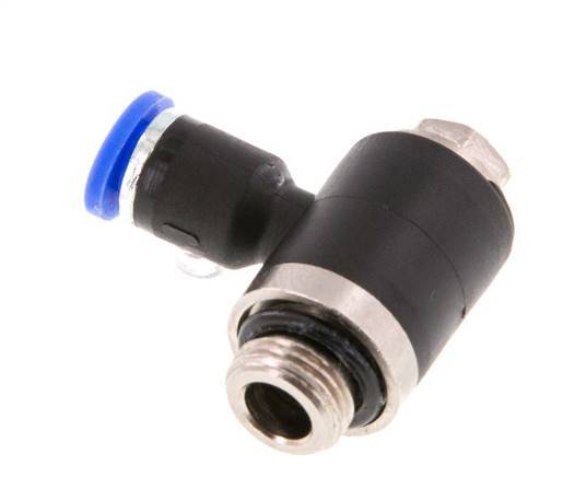 4mm x G1/8'' 90deg Elbow L-shape Push-in Fitting with Male Threads Brass/PA 66 NBR Rotatable [2 Pieces]