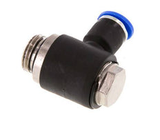 6mm x G1/4'' 90deg Elbow L-shape Push-in Fitting with Male Threads Brass/PA 66 NBR Rotatable [2 Pieces]