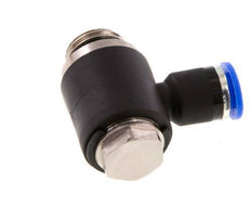 6mm x G1/4'' 90deg Elbow L-shape Push-in Fitting with Male Threads Brass/PA 66 NBR Rotatable [2 Pieces]