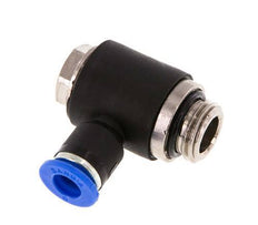 6mm x G1/4'' 90deg Elbow L-shape Push-in Fitting with Male Threads Brass/PA 66 NBR Rotatable [2 Pieces]
