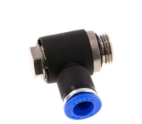 8mm x G1/4'' 90deg Elbow L-shape Push-in Fitting with Male Threads Brass/PA 66 NBR Rotatable [2 Pieces]