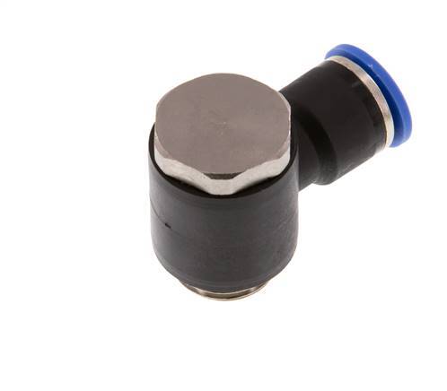 10mm x G3/8'' Codo de 90 grados en forma de L Racor con rosca macho Latón/PA 66 NBR Giratorio [2 Piezas]
