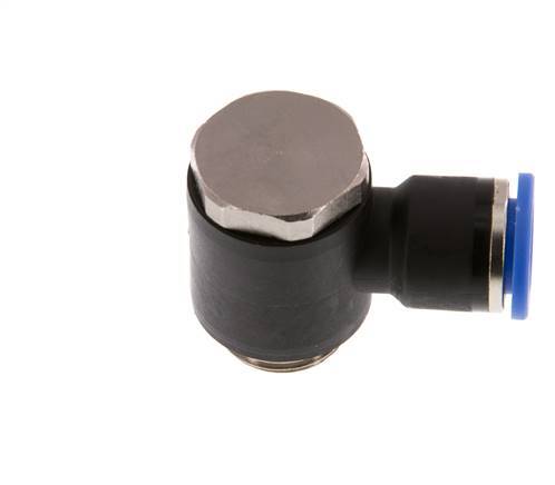 10mm x G3/8'' Codo de 90 grados en forma de L Racor con rosca macho Latón/PA 66 NBR Giratorio [2 Piezas]