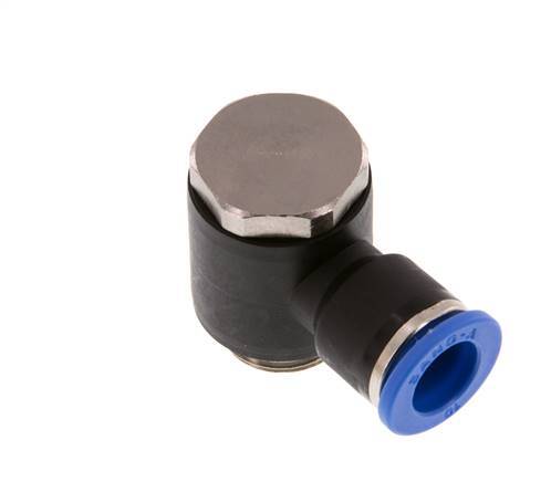 10mm x G3/8'' Codo de 90 grados en forma de L Racor con rosca macho Latón/PA 66 NBR Giratorio [2 Piezas]