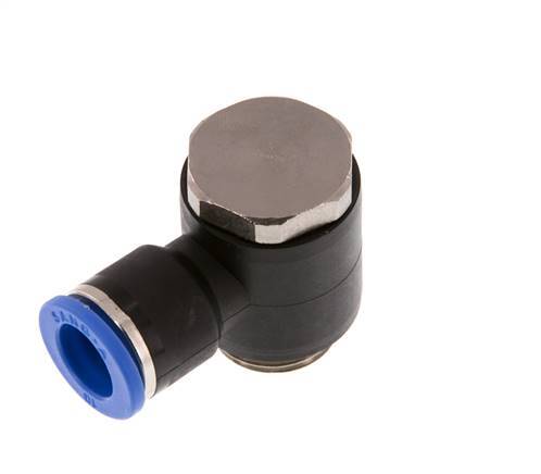 10mm x G3/8'' Codo de 90 grados en forma de L Racor con rosca macho Latón/PA 66 NBR Giratorio [2 Piezas]