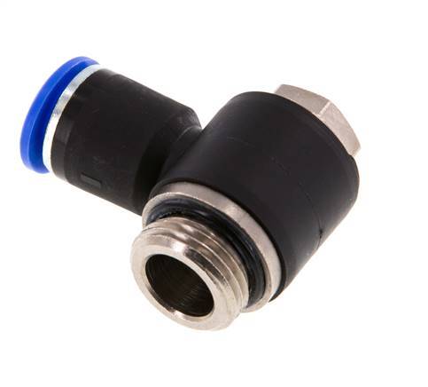 12mm x G1/2'' 90deg Elbow L-shape Push-in Fitting with Male Threads Brass/PA 66 NBR Rotatable