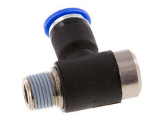 6mm x R1/8'' 90deg Elbow L-shape Push-in Fitting with Male Threads Brass/PA 66 NBR Inner Hexagon Rotatable [2 Pieces]