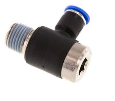 6mm x R1/4'' 90deg Elbow L-shape Push-in Fitting with Male Threads Brass/PA 66 NBR Inner Hexagon Rotatable [2 Pieces]