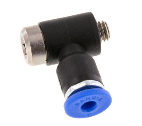 3mm x M 5 90deg Elbow L-shape Push-in Fitting with Male Threads Brass/PA 66 NBR Inner Hexagon Rotatable [2 Pieces]