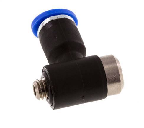 4mm x M 5 90deg Elbow L-shape Push-in Fitting with Male Threads Brass/PA 66 NBR Inner Hexagon Rotatable [2 Pieces]