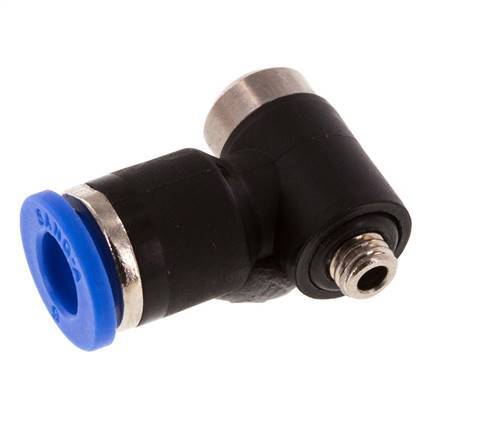 6mm x M 5 90deg Elbow L-shape Push-in Fitting with Male Threads Brass/PA 66 NBR Inner Hexagon Rotatable [2 Pieces]