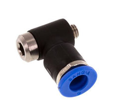 6mm x M 5 90deg Elbow L-shape Push-in Fitting with Male Threads Brass/PA 66 NBR Inner Hexagon Rotatable [2 Pieces]