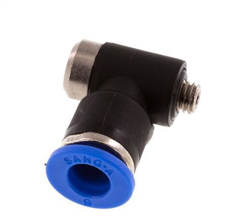 6mm x M 5 90deg Elbow L-shape Push-in Fitting with Male Threads Brass/PA 66 NBR Inner Hexagon Rotatable [2 Pieces]