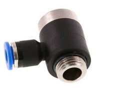 6mm x G1/4'' 90deg Elbow L-shape Push-in Fitting with Male Threads Brass/PA 66 NBR Inner Hexagon Rotatable [2 Pieces]
