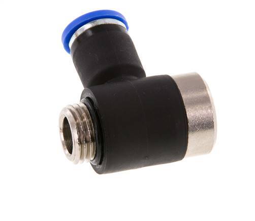 Codo de 8mm x G1/4'' en forma de L con rosca macho latón/PA 66 NBR interior hexagonal giratorio [2 piezas]