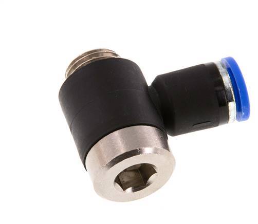 Codo de 8mm x G1/4'' en forma de L con rosca macho latón/PA 66 NBR interior hexagonal giratorio [2 piezas]