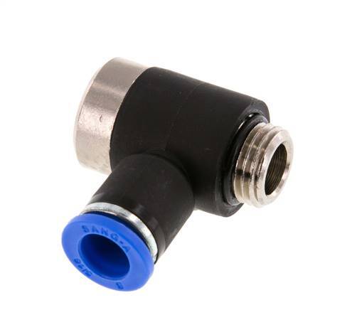 Codo de 8mm x G1/4'' en forma de L con rosca macho latón/PA 66 NBR interior hexagonal giratorio [2 piezas]
