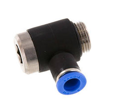 8mm x G3/8'' 90deg Elbow L-shape Push-in Fitting with Male Threads Brass/PA 66 NBR Inner Hexagon Rotatable