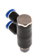 Racor rápido de 2 vías de 4mm x R1/8'' con rosca macho Latón/PA 66 NBR Giratorio