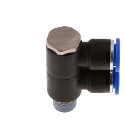 Racor rápido de 2 vías de 10 mm x R1/4'' con rosca macho Latón/PA 66 NBR Giratorio