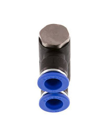 Racor rápido de 2 vías de 10 mm x R1/4'' con rosca macho Latón/PA 66 NBR Giratorio