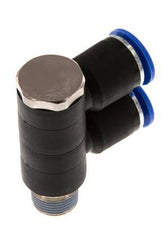 Racor rápido de 2 vías de 12 mm x R3/8'' con rosca macho Latón/PA 66 NBR Giratorio